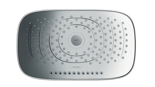 картинка Верхний душ Hansgrohe Raindance Select E 300 3jet с держателем, хром-белый матовый (26468400) от магазина Сантехстрой