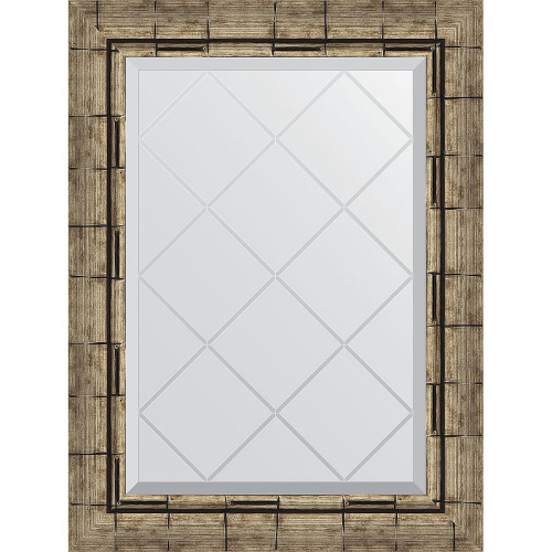 картинка Зеркало Evoform Exclusive-G 71х53 BY 4007 с гравировкой в багетной раме - Серебряный бамбук 73 мм от магазина Сантехстрой