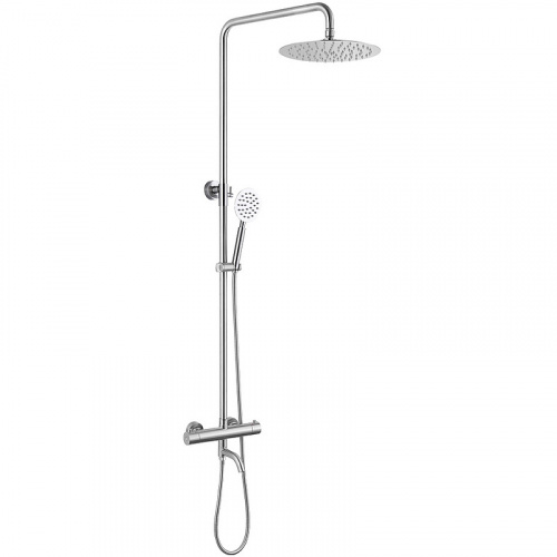 картинка Душевая система MELANA-F610307-T Stello нерж.сталь, с тропическим душем, лейкой, термостатом от магазина Сантехстрой