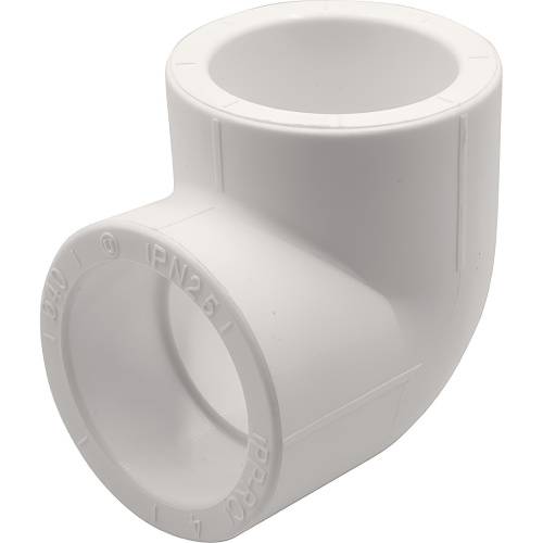 картинка Угольник THERMOLIGHT 90гр. PP-R 40 белый (10/70) от магазина Сантехстрой