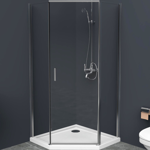 картинка Душевой уголок BelBagno Uno 100х100 UNO-195-P-1-100-C-Cr профиль Хром стекло прозрачное от магазина Сантехстрой