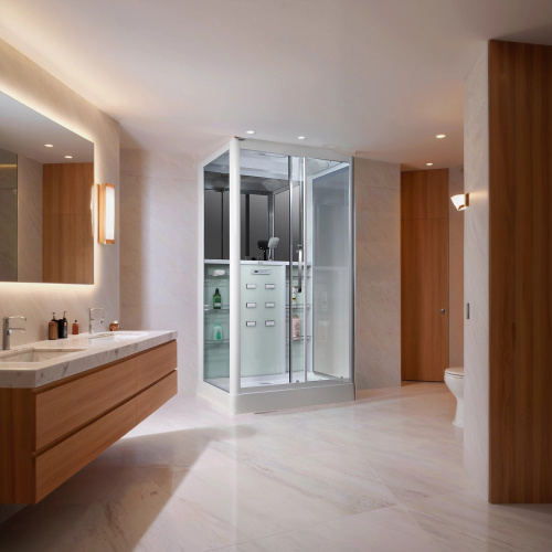 картинка Душевая кабина Loranto CS 129 R 90*150*235 правосторонняя, прозрачное стекло 6 мм., профиль белый (00054492) от магазина Сантехстрой