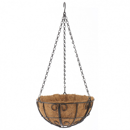 картинка Подвесное кашпо с декором, 25 см, с кокосовой корзиной Palisad от магазина Сантехстрой