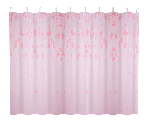 картинка Шторка для ванны FASHUN розовая с цветочным орнаментом (A8818) от магазина Сантехстрой