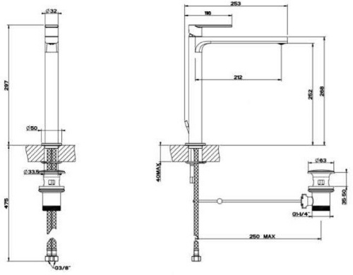 фотография смеситель для раковины gessi 38603-149 серый