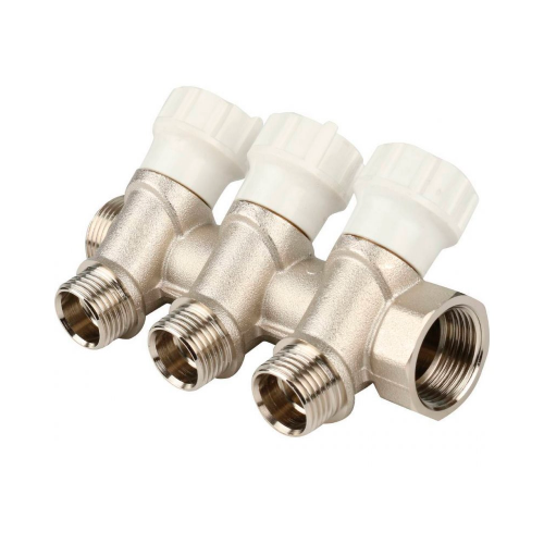 картинка Коллектор Itap распределительный регулируемый, никелированная латунь с 3 выходами ART 465 3/4"х1/2" от магазина Сантехстрой