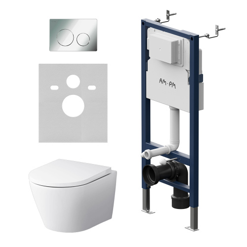 картинка IS90151.741701 Инсталляция с клав PrimeFit L глянц хром с подвес унит Sense FlashClean с сид м/лифт от магазина Сантехстрой