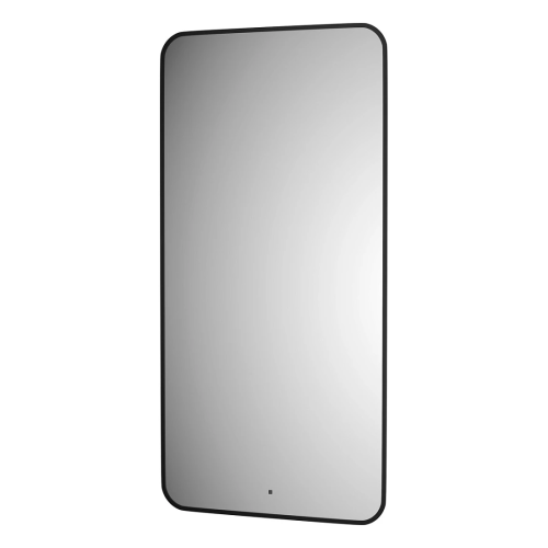 картинка Зеркало Defesto AURA DF 2968R 60х120 см, с LED-подсветкой, инфракрасный выключатель, нейтральный белый свет, рама черная от магазина Сантехстрой