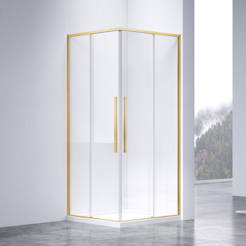 картинка Душевой уголок Slim-N VSS-4SN8010CLG, 1000*800, брашированное золото, стекло прозрачное от магазина Сантехстрой