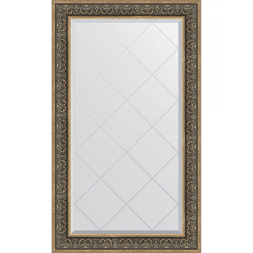 картинка Зеркало Evoform Exclusive-G 134х79 BY 4250 с гравировкой в багетной раме - Вензель серебряный 101 мм от магазина Сантехстрой