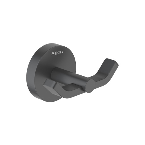 картинка Крючок двойной AQUATEK БЕТТА, матовый черный AQ4602MB от магазина Сантехстрой