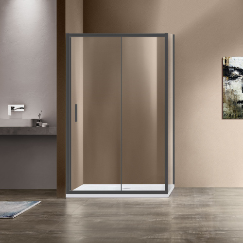 картинка Душевой уголок Garda VSR-1G8014CLGM, 1400*800, вороненая сталь, стекло прозрачное от магазина Сантехстрой