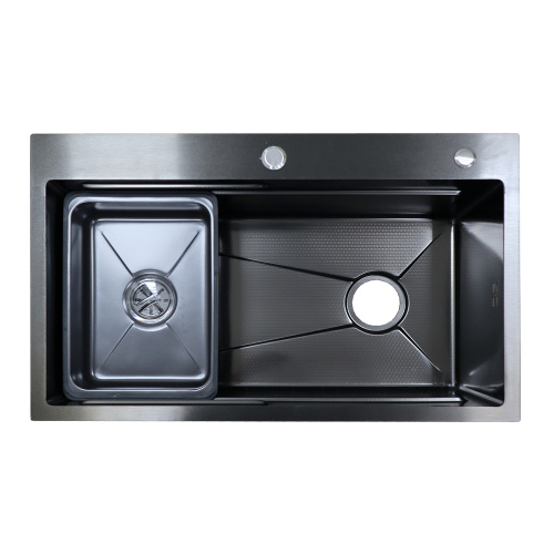 картинка Кухонная мойка AZARIO NAOMI (750*460*220) нержавеющая сталь черный соты (сифон, сифон, корзина, доска) (AZB7546H) от магазина Сантехстрой