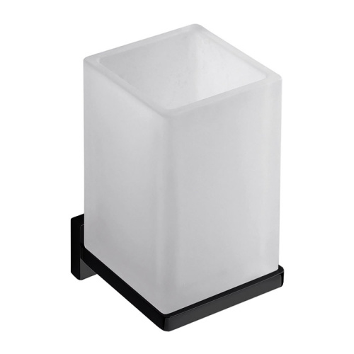 картинка Colombo Look Стакан подвесной, цвет: чёрный матовый/матовое стекло от магазина Сантехстрой