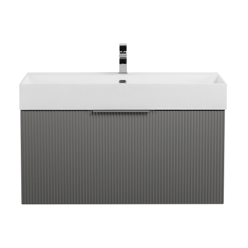 картинка Тумба под раковину PREMIUM с выдвижным ящиком и внутренним ящиком, 55444 Plisse Grigio nuvola, 90x44x43 от магазина Сантехстрой