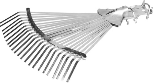 картинка Усиленные веерные грабли металлические GRINDA GR-44rx 22 плоских зубца регулируемая ширина 300-440 мм от магазина Сантехстрой