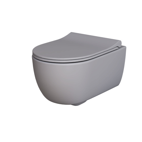 картинка Унитаз Abner 103T20301R (545*360*330) МАТОВЫЙ СЕРЫЙ подвесной БЕЗОБОДКОВЫЙ, 1 место от магазина Сантехстрой