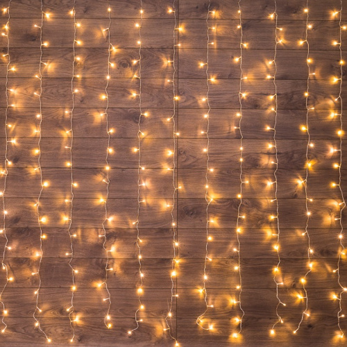 картинка Гирлянда Светодиодный Дождь 2x3 м,  свечение с динамикой,  прозрачный провод,  230 В,  цвет Теплый Белый от магазина Сантехстрой