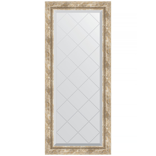 картинка Зеркало Evoform Exclusive-G 123х53 BY 4048 с гравировкой в багетной раме - Прованс с плетением 70 мм от магазина Сантехстрой