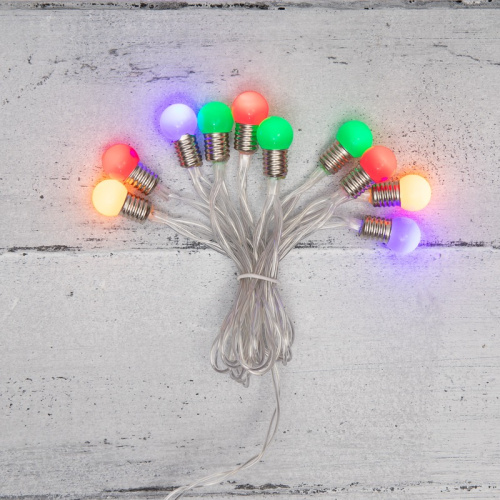 картинка Гирлянда светодиодная Мини-лампочки 1.5 м,  10 LED,  прозрачный ПВХ,  цвет свечения мультиколор,  2 х АА (батарейки не в комплекте) NEON-NIGHT от магазина Сантехстрой