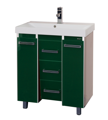 картинка Тумба под раковину Джулия QVATRO - 90 с 3 ящ. конус зеленый от магазина Сантехстрой