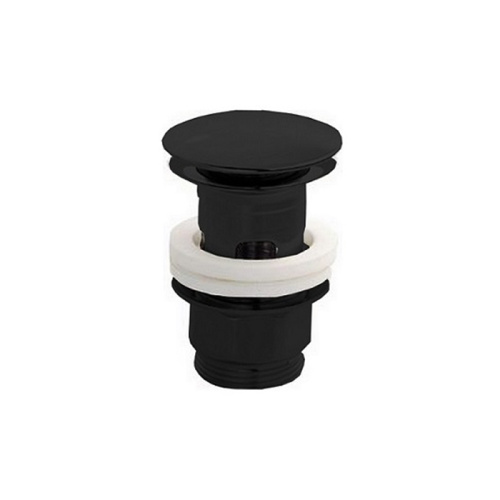 картинка CISAL Донный клапан 1&amp;quot;1/4 для раковин, с переливом, цвет черный глянцевый от магазина Сантехстрой