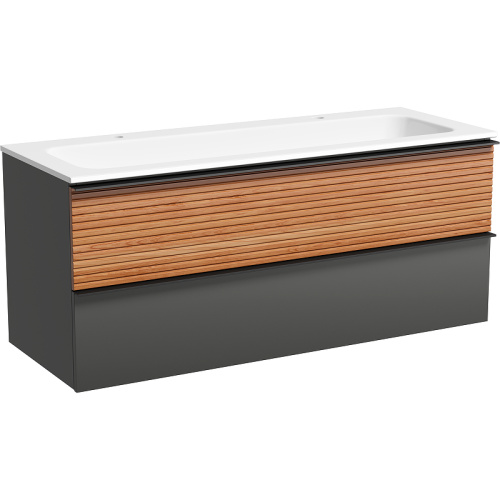 картинка Тумба под раковину Sancos Delta 120 DL120GR подвесная Дуб красный Графит от магазина Сантехстрой