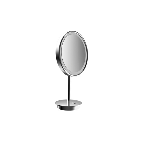 картинка Emco Pure Косметическое зеркало настольное, LED, Ø203mm, stand, 3x увелич., цвет хром от магазина Сантехстрой