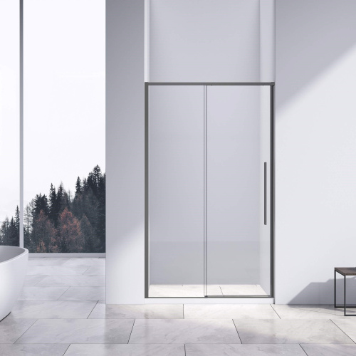картинка Душевая дверь Slim-N VDS-4SN140CLGM, 1400, вороненая сталь, стекло прозрачное от магазина Сантехстрой