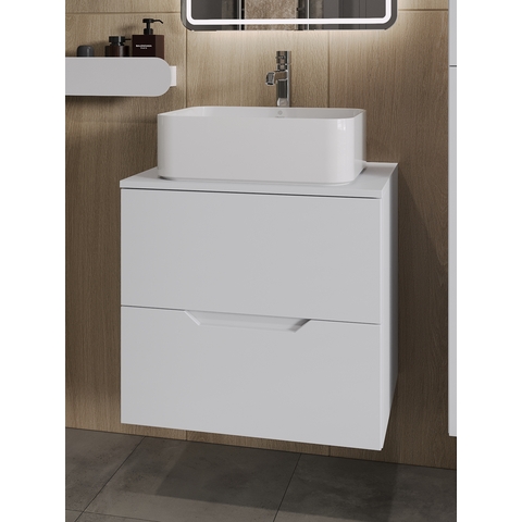 картинка Тумба с раковиной подвесная Orange Line Li-60TuwMDF+B02-460W 60 см, белый от магазина Сантехстрой