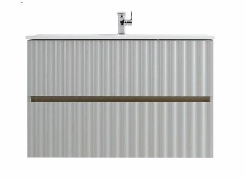 картинка Тумба под раковину Art&Max Elegant 90 с LED подсветкой ручек светло-серый матовый от магазина Сантехстрой