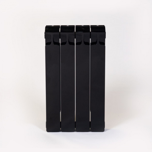 картинка Радиатор биметаллический RIFAR Monolit 500 х 4 секции Ду 3/4 подключение боковое (RAL 9005) ЧЕРНЫЙ (RM50043/49005) от магазина Сантехстрой