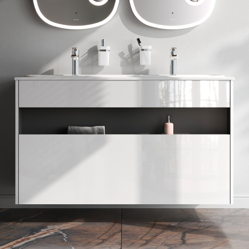 картинка M8FFUX1201WG Func, База с нишей, 1 ящик (pull-out), 120 см, цвет белый глянец от магазина Сантехстрой