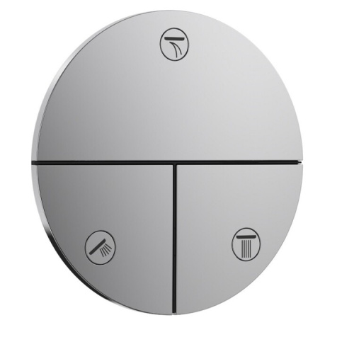 картинка Вентиль, Hansgrohe, ShowerSelect Comfort S, для 3 потребителей, тип вентиля-переключающий, тип установки-настенный встраиваемый, внутренняя часть-необходимо заказать, цвет-хром от магазина Сантехстрой