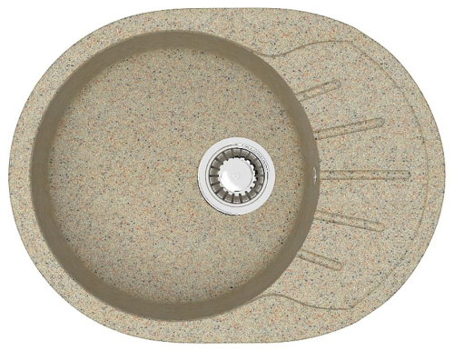 картинка Кухонная мойка AZARIO Light 575х440х215) искусственный мрамор, цвет Песочный (CS00079922) от магазина Сантехстрой