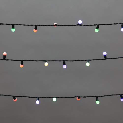 картинка Гирлянда Мультишарики 20м,  200LED,  диаметр 15мм,  IP44, зеленый провод,  свечение мульти (RG/RB),  мигание,  230В NEON-NIGHT от магазина Сантехстрой