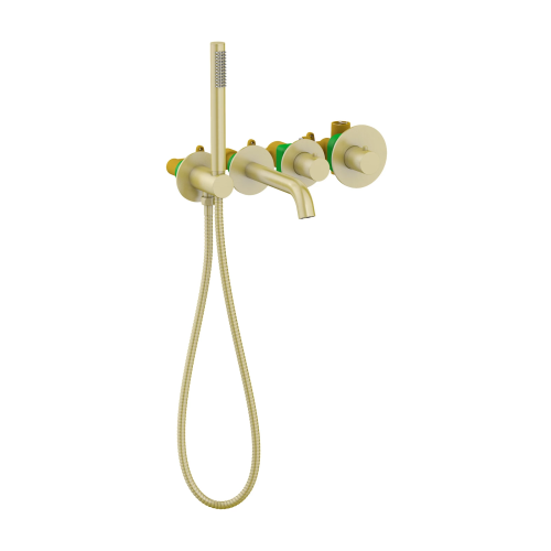 изображение смеситель встроенный для ванны с душем с термостатотом timo saona золото матовое (2324/17ysm)