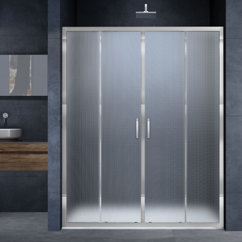 картинка Душевая дверь Alpha VDS-3AL2160MT, 1600, хром, стекло текстурное от магазина Сантехстрой