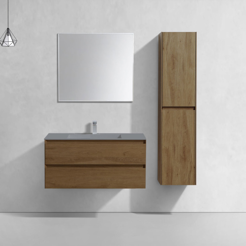 картинка Тумба под раковину Luka 1000 подвесная, 2 выкатных ящика soft-close, T.Oak от магазина Сантехстрой