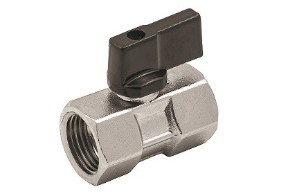 картинка Кран шаровой, ELSEN, MINI, полнопроходной, прямой, 1/4", 1/4", ВВ, PN, бар-40, T°C -от -20 до +150, ручка-бабочка, латунь от магазина Сантехстрой