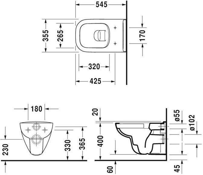 картинка Унитаз подвесной Duravit D-Code 25700900002 (45700900A1) от магазина Сантехстрой