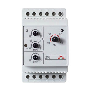 картинка Терморегулятор DEVIreg™ D-316 (-10°C-+50°C) на шину DIN, с датчиком на проводе, 16А от магазина Сантехстрой