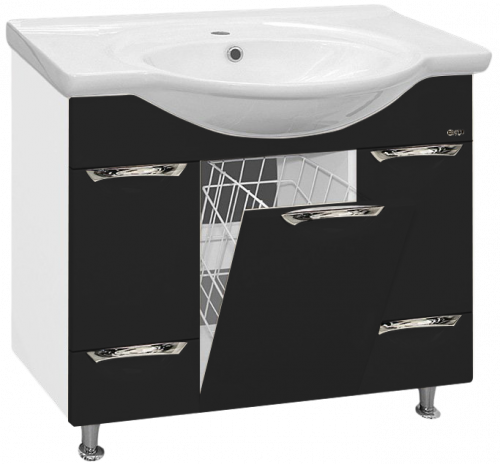 картинка Тумба под раковину Misty п-жас01095-021к2я Черная от магазина Сантехстрой