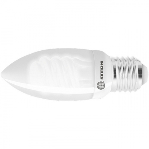 картинка Лампа компактная люминесцентная свечка, 9 W, 2700K, E27, 8000ч Stern от магазина Сантехстрой