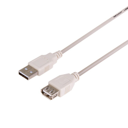 картинка Кабель USB (шт.  USB A - гн.  USB A) 1.8 метра,  серый REXANT от магазина Сантехстрой