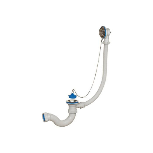 картинка Слив-перелив для ванны трубный с пробкой на цепочке 1 1/2"x40 выпуск с нержавеющей решёткой D=70мм Орио А-4008 от магазина Сантехстрой