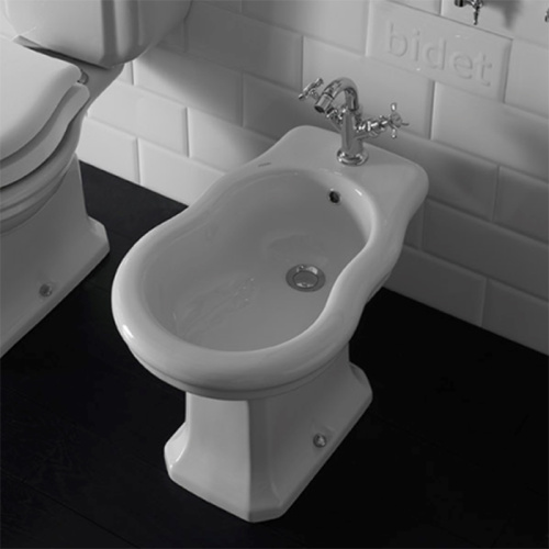 картинка GLOBO Paestum Биде напольное (не пристенное)  56*37см с 1 отв. под смеситель, с комплектом креплений, цвет: белый от магазина Сантехстрой