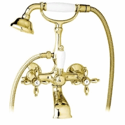 изображение смеситель cezares nostalgia-vd-03/24-bi  для ванны с ручным душем, золото,  ручки белые