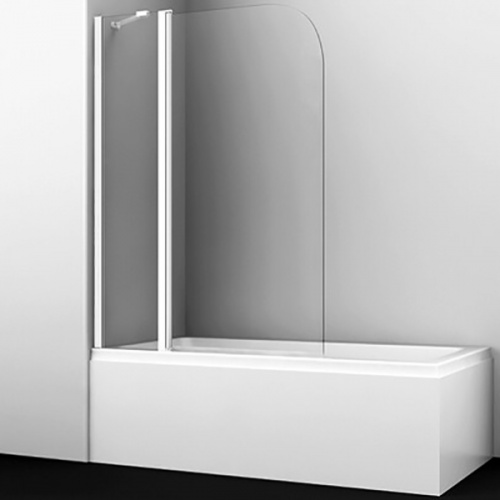 картинка Шторка на ванну WasserKRAFT Leine 110x140 35P02-110W профиль Белый стекло прозрачное от магазина Сантехстрой