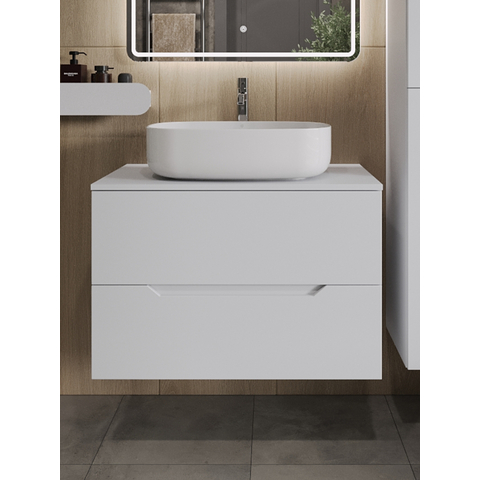 картинка Тумба с раковиной подвесная Orange Line Li-80TuwMDF+B07-540W 80 см, белый от магазина Сантехстрой